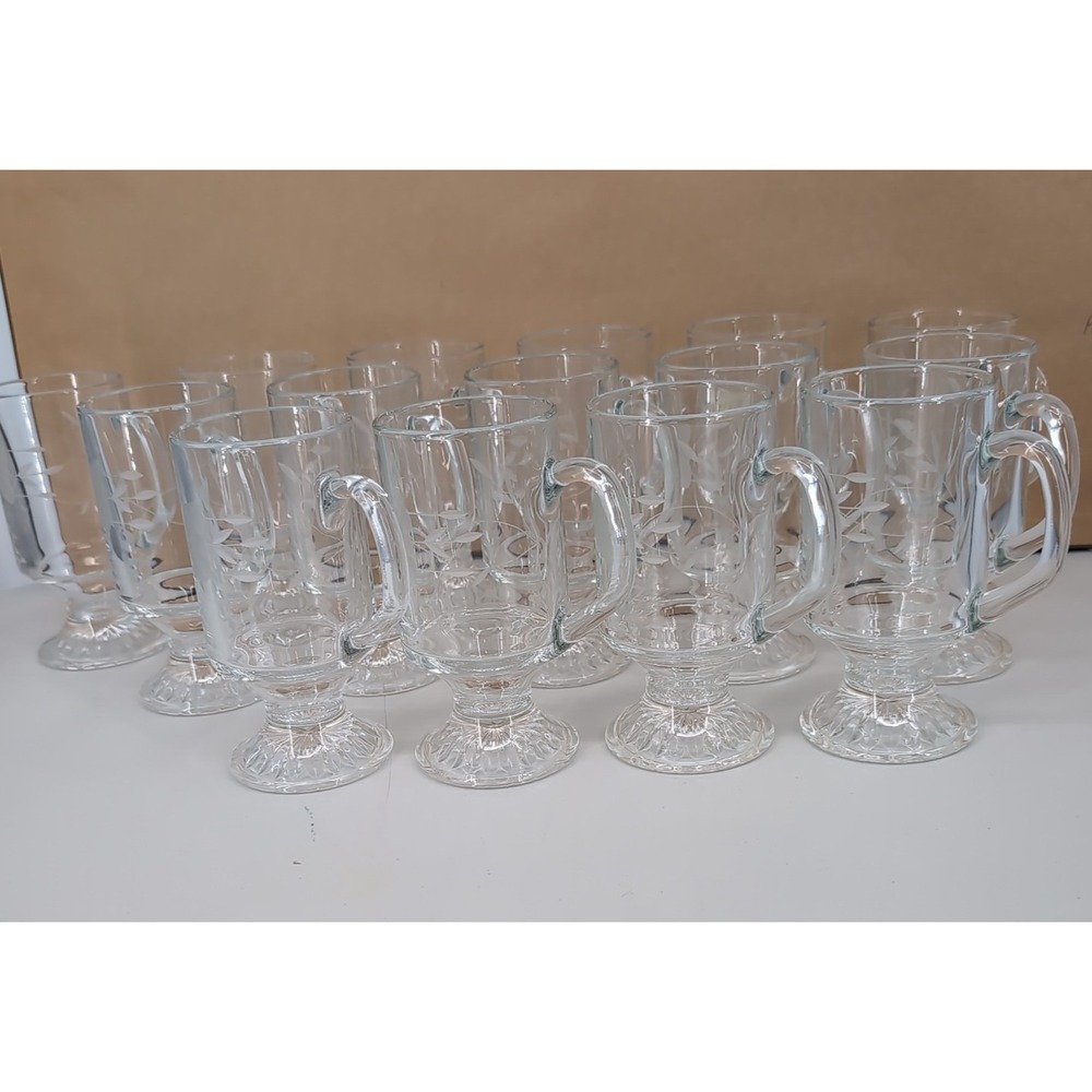 (15) Princess House Heritage Crystal Hot Beverage Mugs 10 oz
